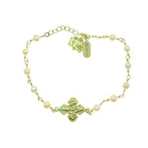 14k gold plated on 925SS metal cross  bracelet